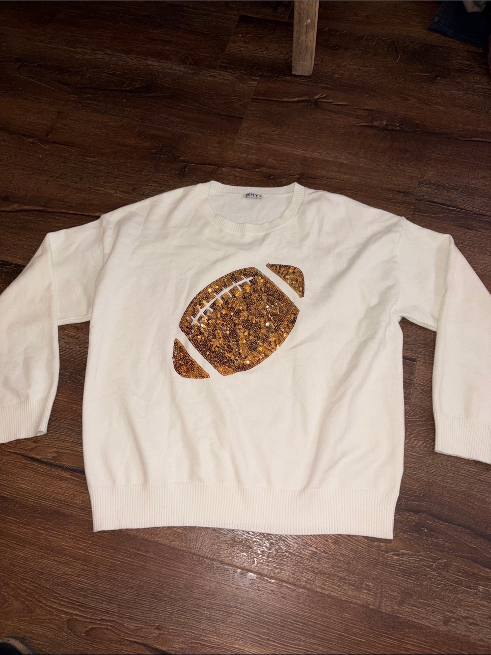 Why Dress Sequined Football Sweater LIKE NEW L